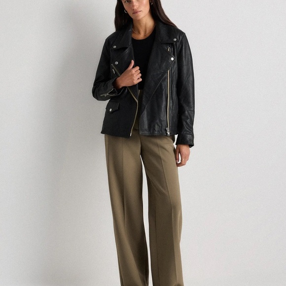 Quince 100% Leather Oversized Biker Jacket - XS - Picture 2 of 9